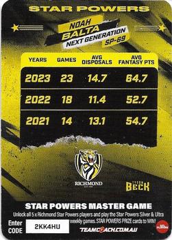 2024 AFL TeamCoach - Star Powers Silver #SP-69 Noah Balta Back